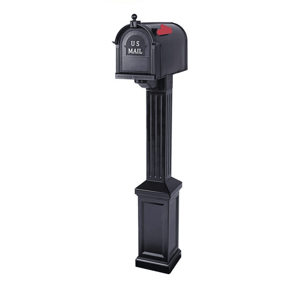 Black post-mount mailbox style