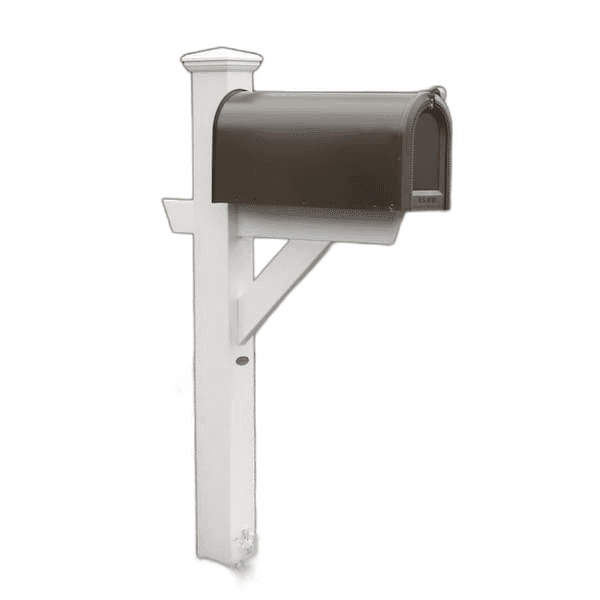 White vinyl post with flower bed style